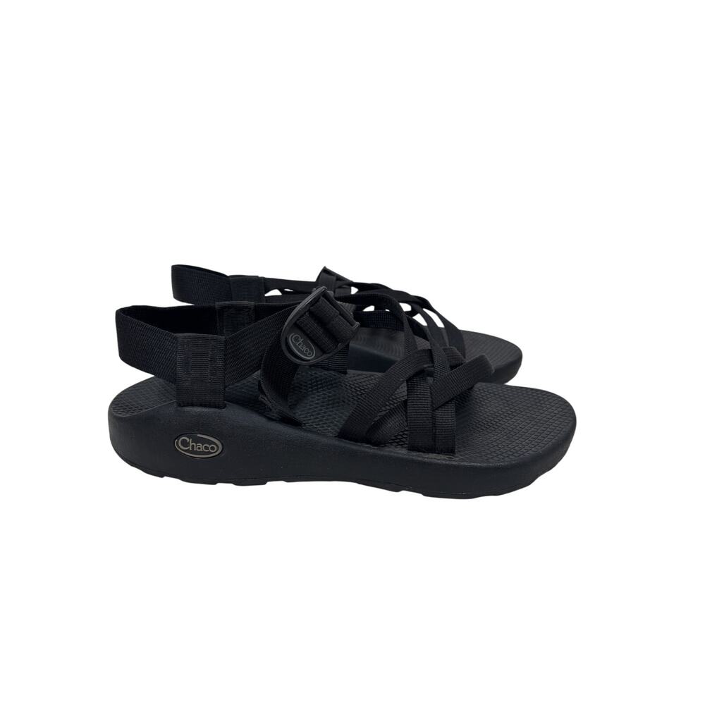 Chaco ZX/1 Classic Sandals Mens 10 Black Double Strap Arch Support Lugged Sole
